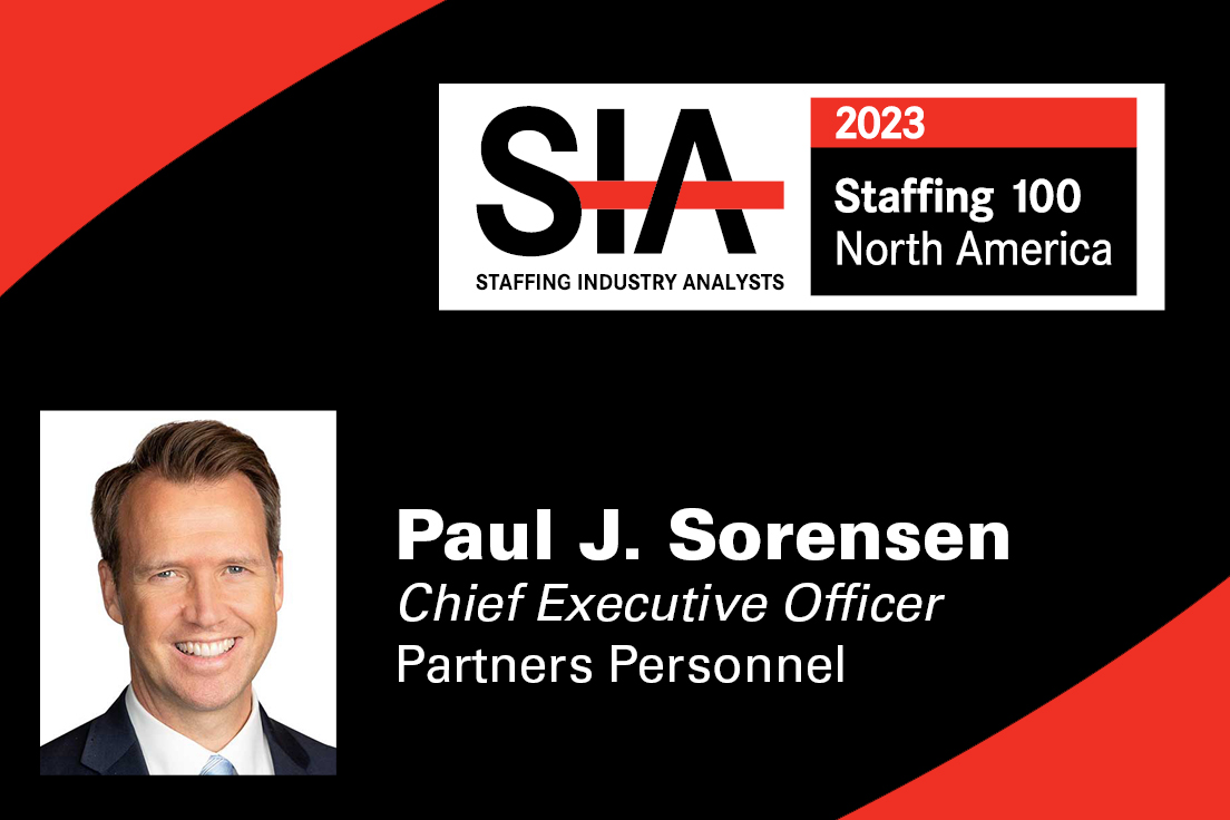 Partners Personnel CEO Paul J. Sorensen Makes SIA’s 2023 Staffing 100 North America List
